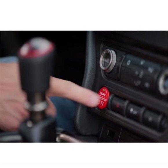 Ford Racing M-10B776-MR Kit d'Installation de Bouton de Démarrage Rouge pour 2015-2016 Ford Mustang