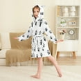 thumbnail image 4 of FORMRS Niños Bathrobe Unisex Hooded Robe Soft Plush Pajamas Sleepwear, Size 2-3T, Black Cartoon Cat Paw, 4 of 7