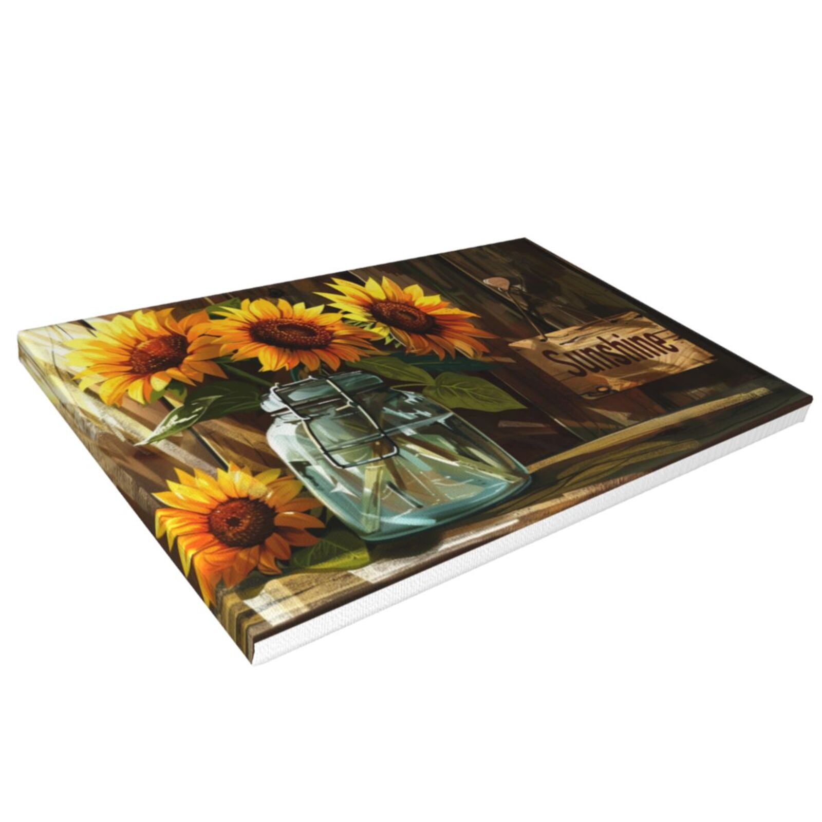 16x24 inch 'Sunshine' Slogan Sunflower Vase Decorative Painting,Farmhouse Garden Yard Wall Decor Paintings Prints,Gift For Flower Lovers,Home Living Room,Lounge,Office Decor Modern Art Poster