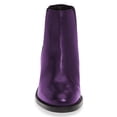 thumbnail image 4 of YDN Women Classic Round Closed Toe Mid Block Heel Chelsea Boots Elastic Pull On Ankle Booties Comfy Dressy Shoes Size 9.5 Purple, 4 of 5
