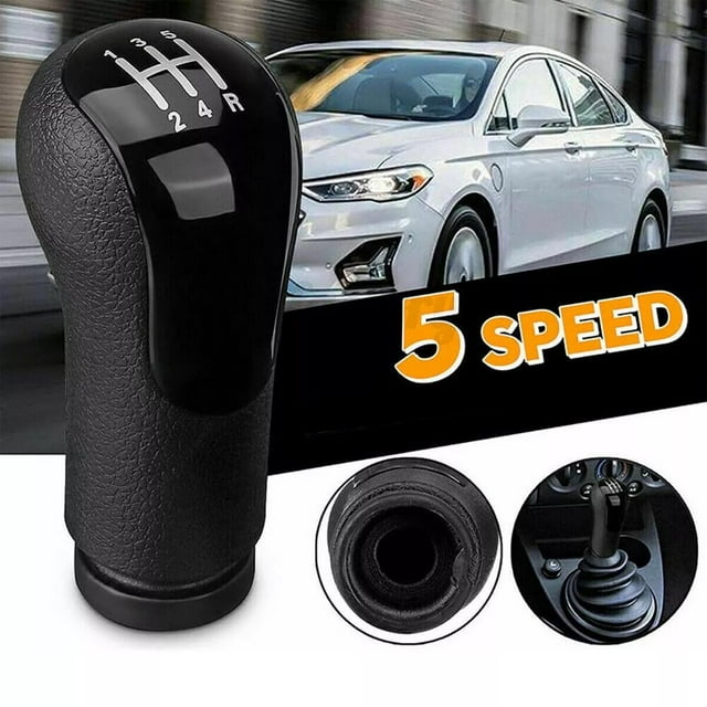 Yimiti 5 Speed Car Gear Knob Shift ford Fiesta For Fusion For Transit Connect 2002+,Black Handball + Cover