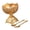High, variant on Lynono Co.,Ltd Engraved Metal Sundaes Bowl With Clear Glass Insert And Included Spoon Fork Set