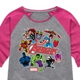 thumbnail image 3 of Marvel The Avengers - Stickers Style - Toddler And Youth Girls Shirt Tail Raglan, 3 of 5