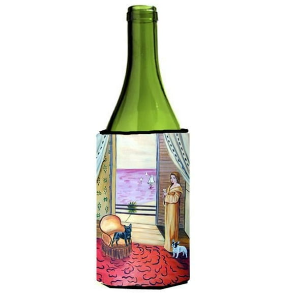 French Bulldog And Lady Wine bottle sleeve Hugger - 24 oz.