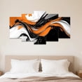 thumbnail image 2 of ZHONGYUTONG Orange Black White Abstract Wall Art Large 5 Pieces Wall Decor Canvas Prints Modern Living Room Bedroom Office Home Decor Framed (10x16inx2pcs 10x20inx2pcs 10x24inx1pcs), 2 of 5
