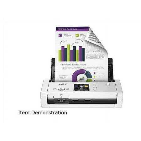 Brother - ADS-1700W Wireless Desktop Document Scanner with Touchscreen LCD - White