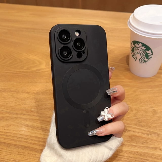 Funda de teléfono de lujo Magsafe con carga inalámbrica para iPhone 14 13 12 11 Pro Max Plus, cubierta de protección de lente de parachoques mate magnética suave Dengxun unisex