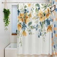 thumbnail image 3 of Blue Yellow Spring Floral Shower Curtain Set, Waterproof Shower Curtains for Bathroom, Watercolor Botanical Summer Washable Fabric Cloth Bath Curtain for Bathtub Decoration with Hooks 60x72 Inches, 3 of 9