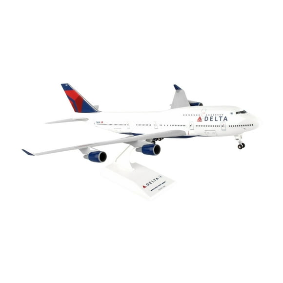 Daron Skymarks Delta 747-400 Airplane Model Building Kit with Gear, 1/200-Scale , White
