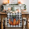thumbnail image 2 of Fall Table Runner Orange Pumpkin Thanksgiving Decorations Black White Plaid Autumn Table Runners Fall Decor for Dinner Kitchen Thankgiving Holiday Party 13x72 inch, 2 of 8