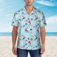 thumbnail image 2 of Susaid Sailboats Anchors Print Short Sleeve Shirts Button Down Casual Shirts Summer Beach Aloha Button Down Short Sleeve for Men ,Small, 2 of 7