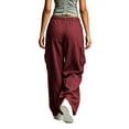 thumbnail image 6 of Gytharion Women's Elastic Waist Cargo Pants Solid Color Loose Wide Leg Pants Multi Pocket Casual Streetwear Trousers 2026, 6 of 7