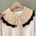 thumbnail image 2 of Detachable Knitted Dickey Collar Crop Top Mini Cape Half Shirt Blouse Collar for Women Girl, 2 of 7