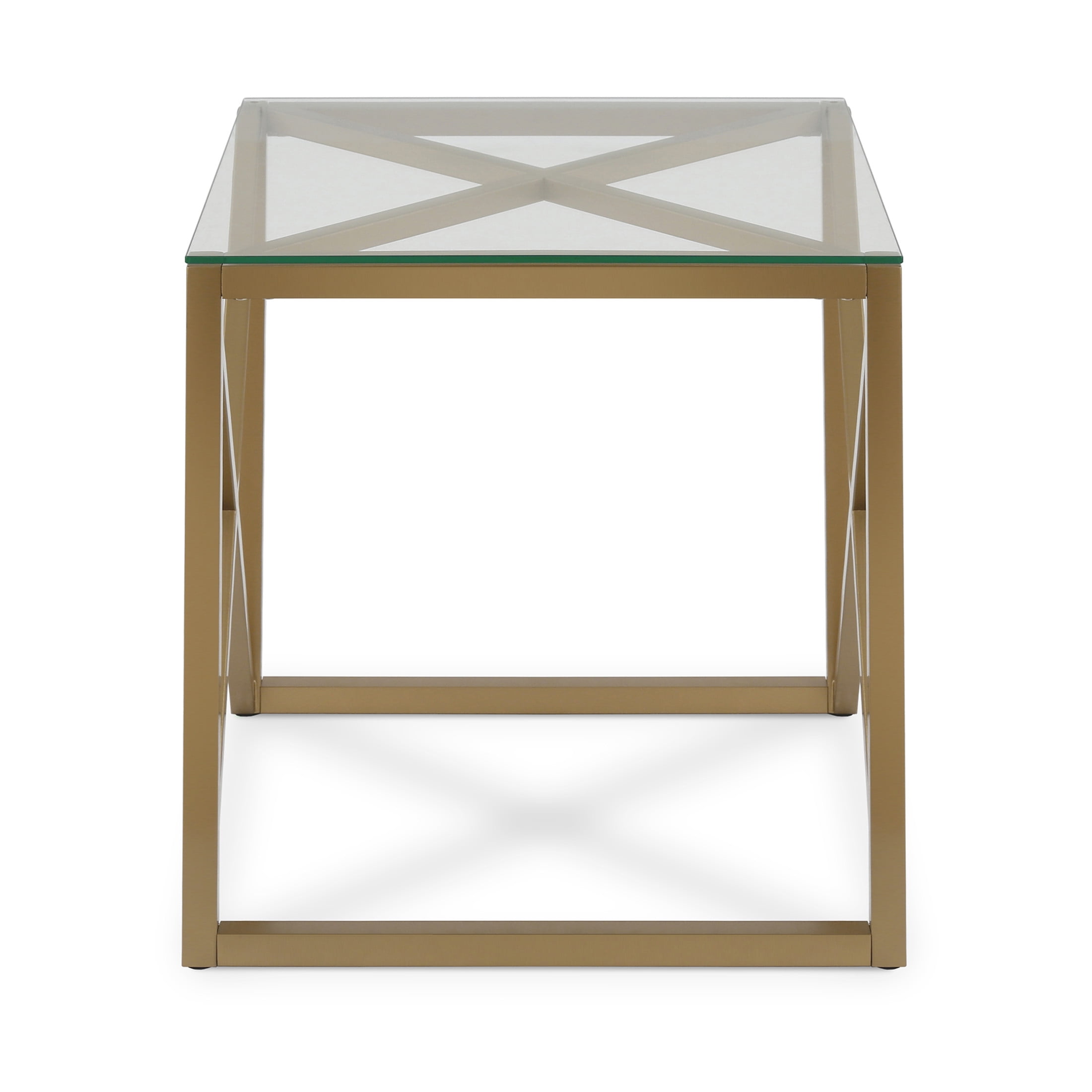 Evelyn&Zoe Dixon 20" Wide Square Side Table in Brass