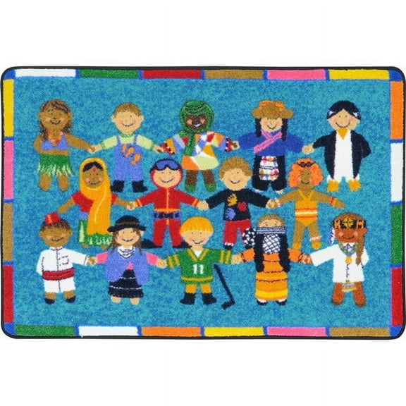 2 ft. 8 in. x 3 ft. 10 in. Hands Around the World Kid Essentials Rectangle Rug  Multicolor