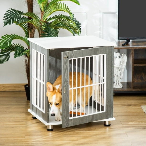Cage pour chien sur pied style contemporain avec coussin