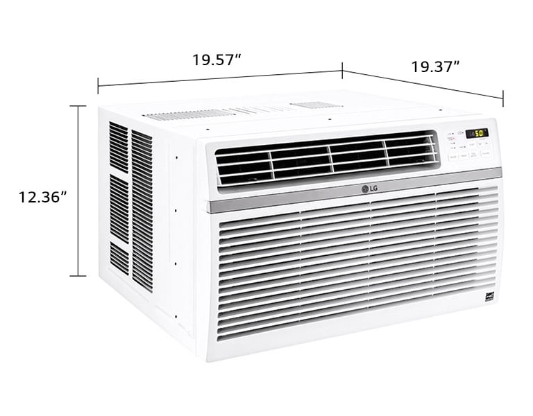 LG 8,000 BTU 340 Sq ft Window Air Conditioner with Remote Control, White, LW8016ER