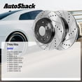thumbnail image 3 of AutoShack Front Vented Drilled & Slotted E-Coated Brake Rotors 2-PC Set Replacement for 2003-2008 BMW Z4 2001-2006 BMW 325Ci ShadowGuard 11.8" (299.8 mm), 3 of 5