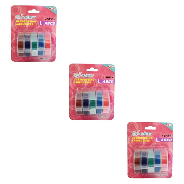 Decodeary Replacement For DYMO MOTEX Label Maker Manual Embossing Refill Printer Ribbon C 3Set