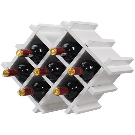 Gymax Set Of 5 Wall Mount Wine Rack Storage Shelves And Glass