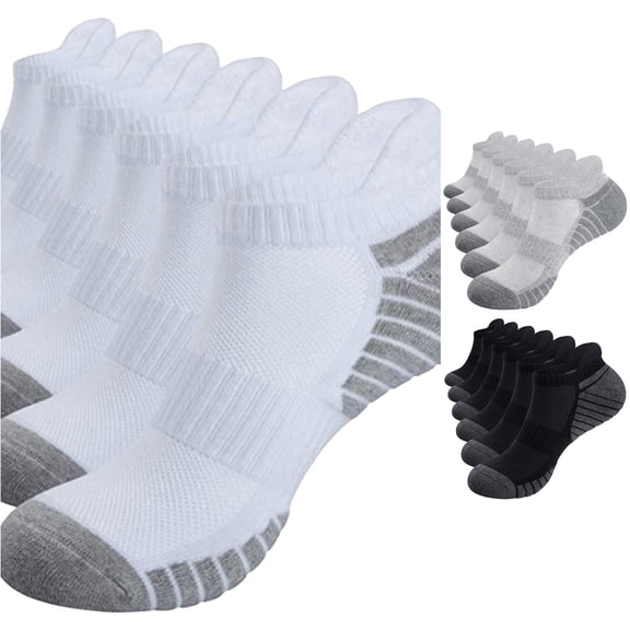 Huowey Women's 6 Pairs Ankle Socks Low Cut Thick Athletic Sports Casual Socks Outdoor Hiking Breathable Stretchy Comfort Daily Wear Socks,White