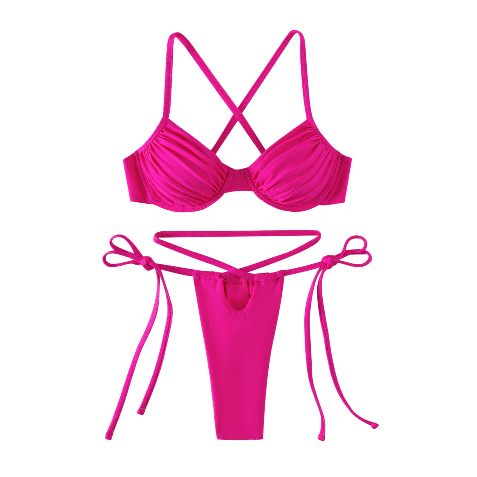 Jsezml Women Swimsuit Tie Side Trangle Bikini Set 2023 Push Up Two ...