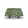 thumbnail image 4 of Retro Ottoman Cover, Vintage Beach Summer, 2 Piece Slipcover Set with Ruffle Skirt for Square Round Cube Footstool Decorative Home Accent, Standard Size, Olive Green Seafoam, by Ambesonne, 4 of 5