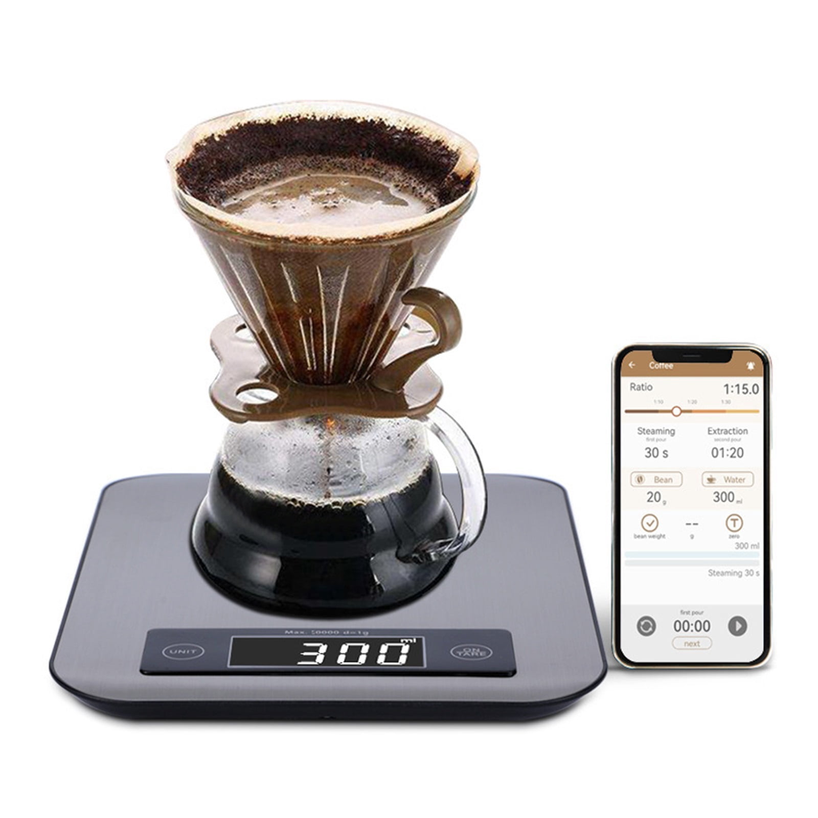Stainless Steel Smart Kitchen Electronic Scale Bluetooth Baking Food Nutrition Scale Home Kitchen Hand Brewed Coffee Scale