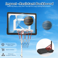 thumbnail image 4 of Pool Basketball Hoop, Height Adjustable 3.9" to 6.9", Blue PE Frame, Water Base, Includes Air Pump, 8-Inch Rubber Ball, Indoor & Outdoor Use, 4 of 6