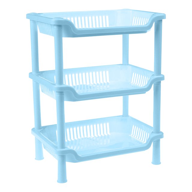 JilgTeok 2 Packs Rectangular Three-layer Storage Rack Bathroom Plastic Storage Rack Floor Standing Rack for Bathroom Bedroom Laundry Kitchen Office Clearance