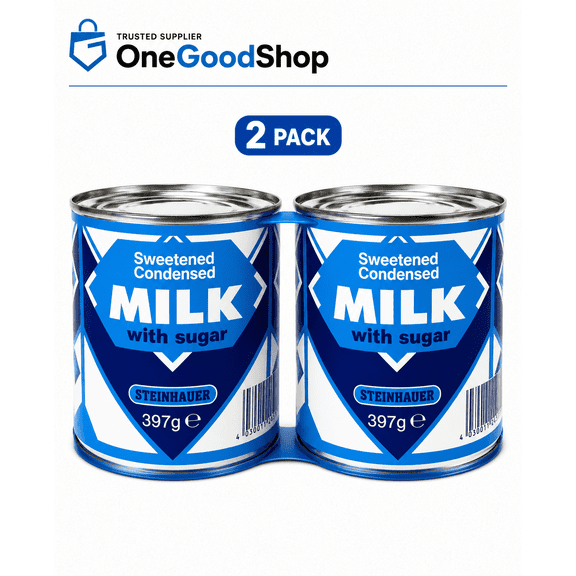 Steinhauer Sweetened Condensed Milk with Sugar, 397g (14 oz), Rich Creamy Milk for Baking, Desserts, Coffee, Tea, Frosting, Candy Making