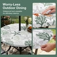 thumbnail image 3 of Round Outdoor Tablecloth with Umbrella Hole and Zipper, Sage Green Coastal Fitted Table Cover with Elastic Edge for 45-54 Inch, Summer Beach Starfish Coral Nautical Waterproof Patio Tablecoths, 3 of 9