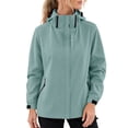 thumbnail image 7 of Plus Size Women's Detachable Hood Windbreaker Jacket, Waterproof Lightweight Packable Full‑Zip Coat with Pockets, Hiking Outerwear for Travel Camping Daily Commute, 7 of 7