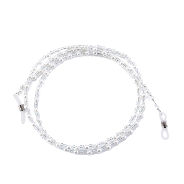Guardurnaity Gafas Correa Exquisita Gafas Fijar Cuerda Anti-pérdida Cuerdas Decoración Accesorio Fijador Cadenas para Fijar Decoración Negro Cadenas y cordones para anteojos Blanco