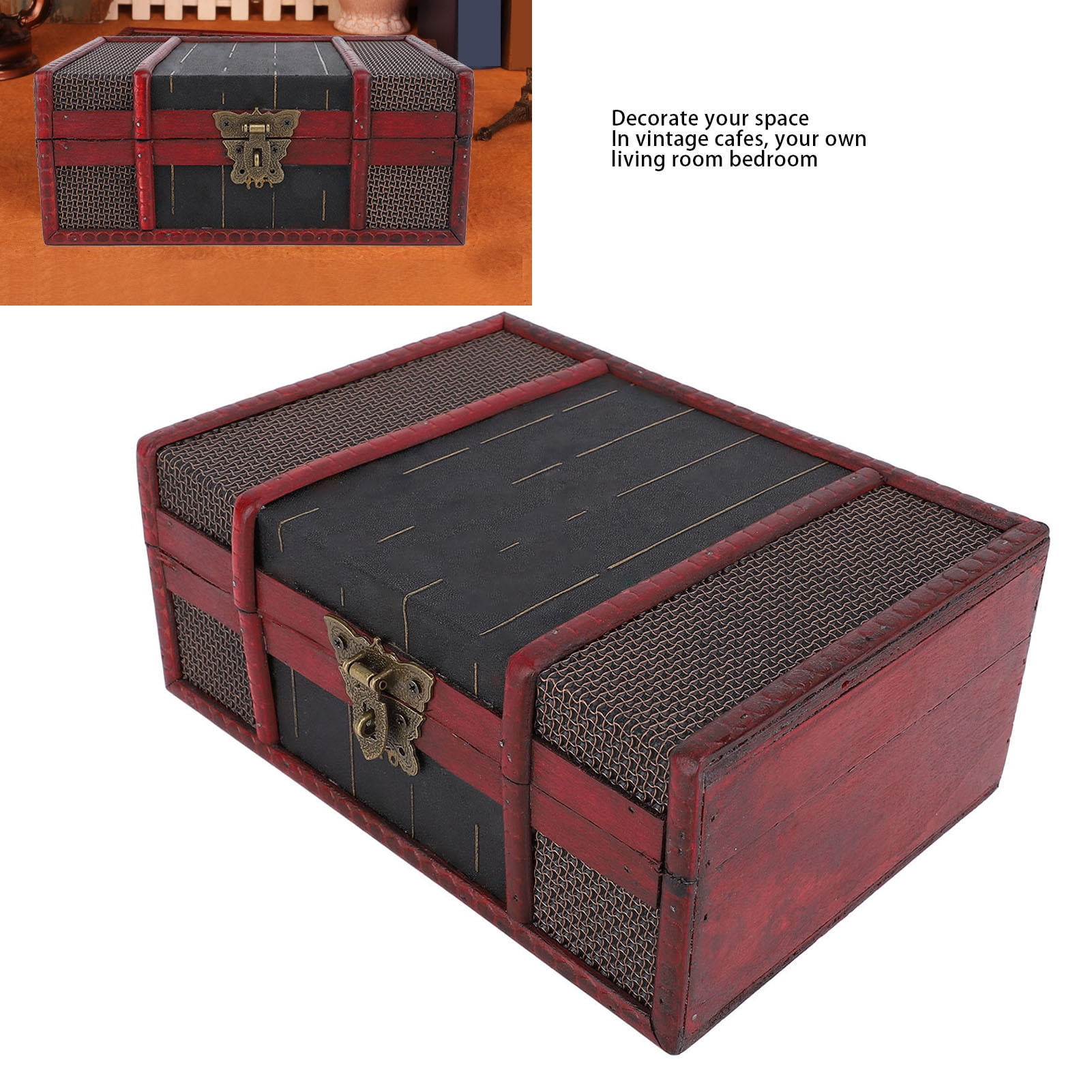 BIMZUC Vintage Treasure Chest – Elegant Multi‑Functional Storage Box for Jewelry, Cosmetics, Books & Photography Props