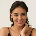thumbnail image 4 of CROPD Pearl Earrings: 14k Gold-plated Cubic Zirconia Accented Pearl Drop Dangle Wedding Engagement Earrings For Women Bridal Bridesmaid, 4 of 10