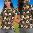 thumbnail image 4 of Binienty Hawaiian Hibiscus Matching Couple Golf Shirts Classic Fit Short Sleeve Funny Golf Shirt for Men Women Versatile Quarter Zip Pullover for Golf Running Sports Outing Wear, 4 of 7