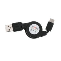 USB 3.1 Charging Cable Retractable Type-C Fast Charging Cord Portable High Charger Cable for  Phones (Black)