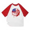 thumbnail image 2 of Chandails Snoarin pour Hommes, Mode Décontractée, Patchwork, Col Rond, Chandail à Enfiler, T-Shirt Imprimé, Manches Courtes, Hauts, Chandails du 4 Juillet pour Hommes en Liquidation, 2 of 5