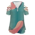thumbnail image 2 of Papercuts 9 New Fashion Zip Off Shoulder Top Short-Sleeve Women Shirt Abstract Geometric Retro Minimal Scandinavian Colorful, 2 of 4