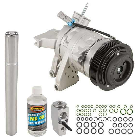 AC Compressor & A/C Kit For Chevy Equinox & GMC Terrain 3.0L V6 2010 2011 - Includes Drier, Expansion, Oil & Seals - BuyAutoParts