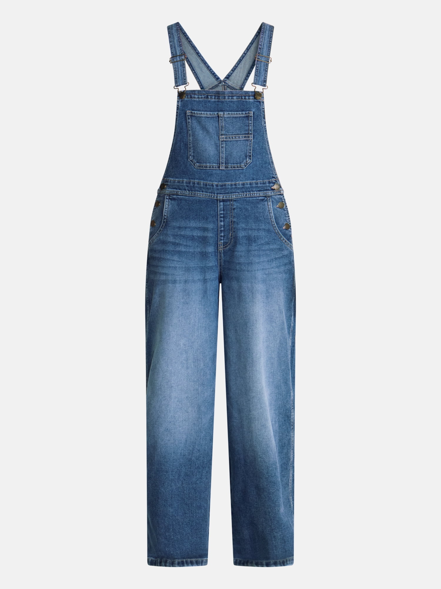 No Boundaries Wide Leg Baggy Overalls, Women's XXS-XXL