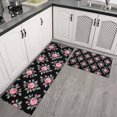 thumbnail image 2 of Pioneer Flower Floral Print Pattern Kitchen Rugs Sets Of 2, Anti Fatigue Non Slip Washable Floor Mats for Kitchen Sink Laundry, 17X30 Inch + 17X47 Inch, 2 of 6