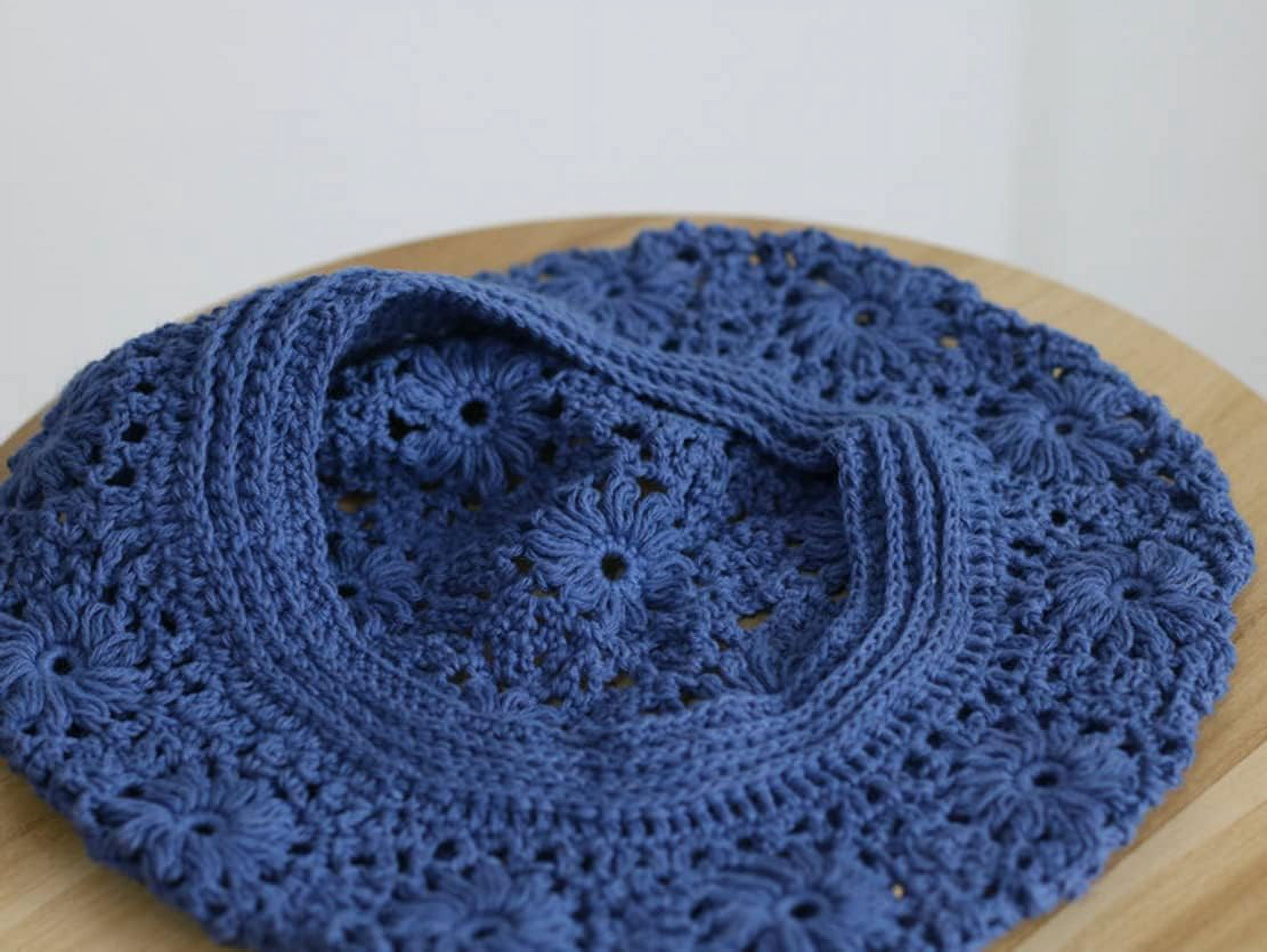YooGuoGuo Hand Hook Hollowed-Out Chrysanthemum Beret, Hair Cap