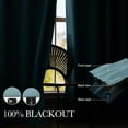 thumbnail image 2 of 100% Blackout Curtains 63 Inch Long 2 Panels for Bedroom Living Room Stone Blue Solid Room Darkening Thermal Insulated Soundproof Energy Saving Grommet Top Window Treatment Drapes, 52x63 2 Set, 2 of 5