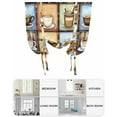 thumbnail image 6 of Watercolor Coffee Tie Up Curtains for Window, Thermal Insulated Balloon Shade Adjustable Rod Pocket Curtains Valance Panels for Kitchen Bathroom Cafe 42 x 45 Retro Coffee Patchwork, 6 of 6