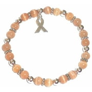 Uterine Cancer Bracelet - Peach Cancer Awareness Stretch Bracelet - Fits Adults - Packaged