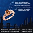 thumbnail image 2 of Gem Stone King 18K Rose Gold Plated Silver Ecstasy Mystic Topaz and White Moissanite 3 Stone Engagement Ring for Women | 1.58 Cttw | Oval 8X6MM | Round 2MM | Gemstone November Birthstone | Size 7, 2 of 6