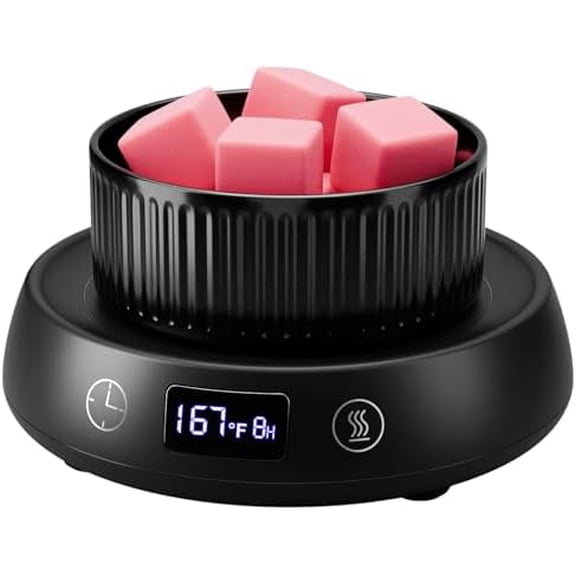 Wax Melt Warmer 3-in-1 Candle Warmer with Timer, Electric Scented Wax Melter Fragrance Wax Cube Burner for Home Bedroom Office, 8H Auto Shut Off 3 Temperature Setting (Black)