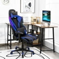 thumbnail image 4 of Gymax Chaise de Jeu Réglable Pivotante Chaise d'Ordinateur avec Lumières LED Dynamiques Bleu, 4 of 10